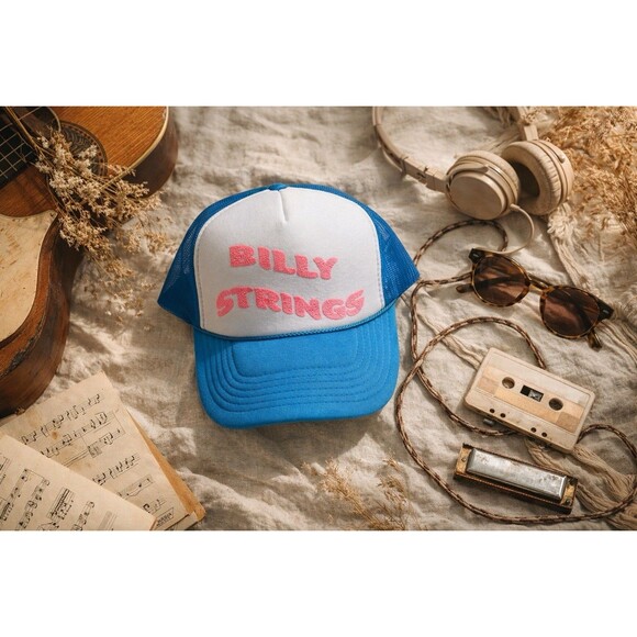 Billy Strings Blue White Trucker Hat | Hot Pink Raised Logo | Otto SF-133 | NWOT main image 6